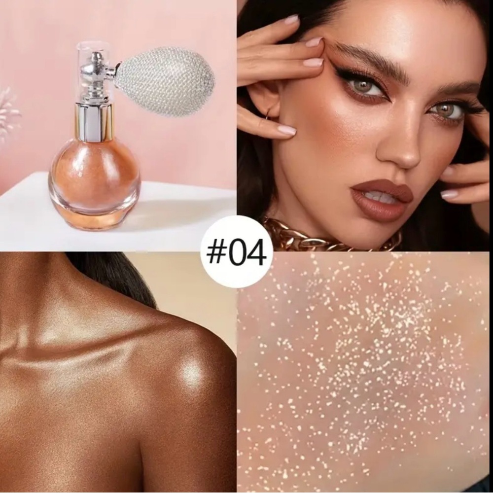 Shimmering Bronze Glitter Highlight Powder - Greek Goddess Glow